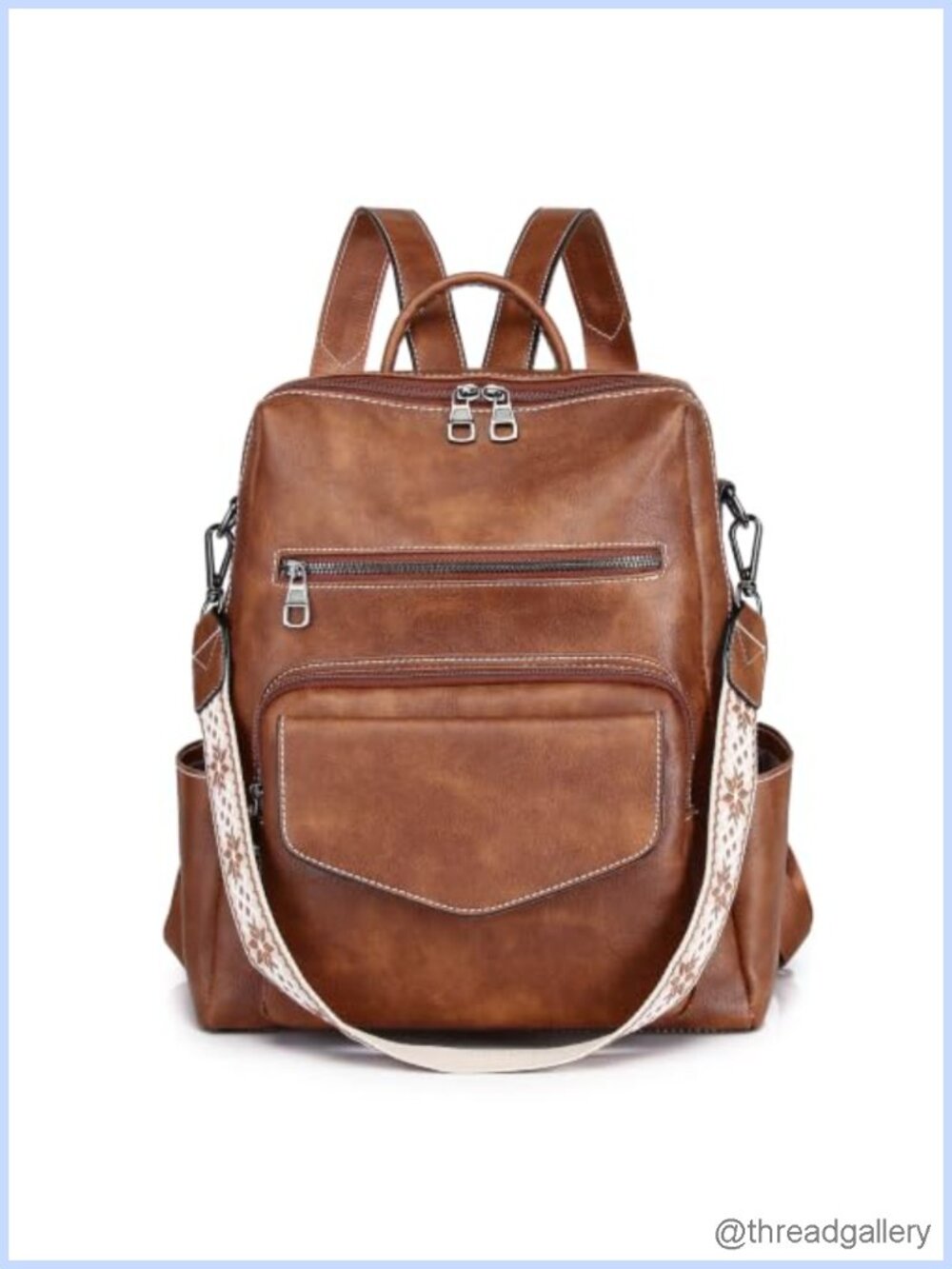 PU Leather Medium Backpack Purse Women Convertible Shoulder Bag Anti-Theft